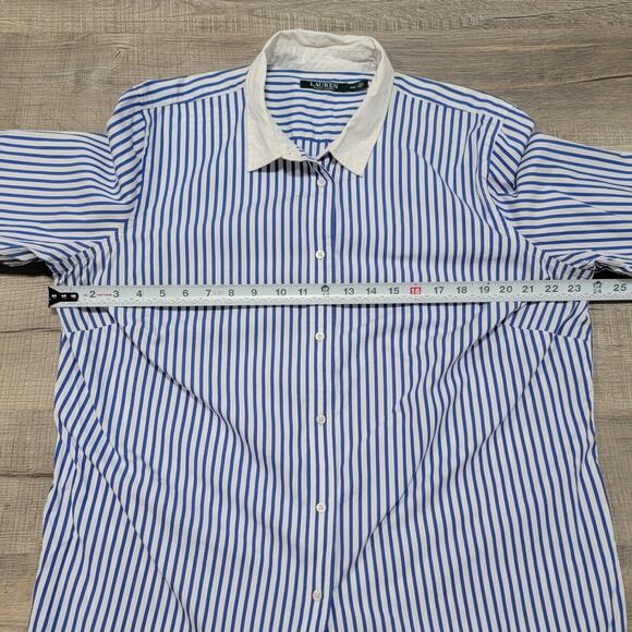 Ralph Lauren LRL Button Up Shirt Size 16W Striped Poplin Professional Oxford Top - Picture 6 of 6